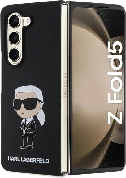 Mbështjellës Karl Lagerfeld KLHCZFD5SNIKBCK për Samsung Galaxy Z Fold5, silikon, i zi