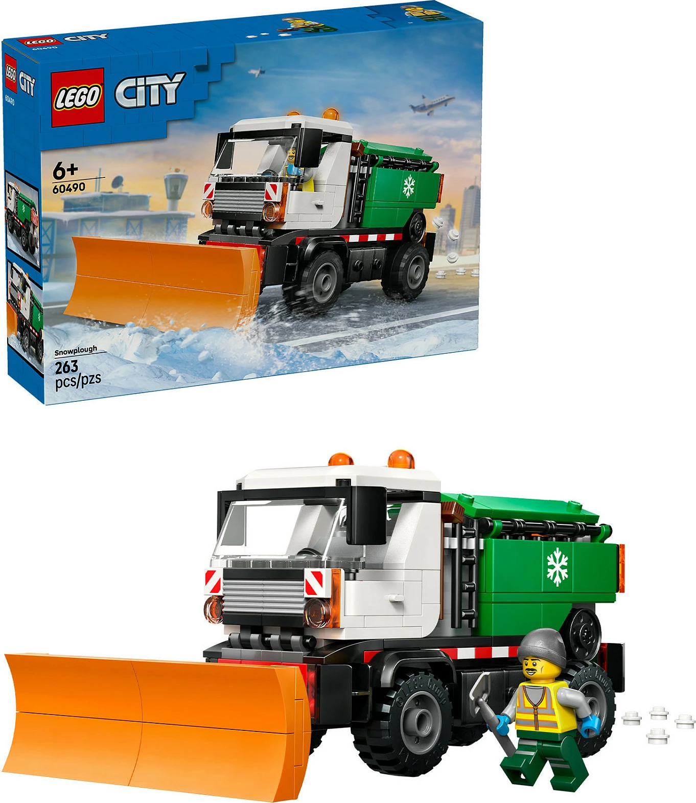 Set ndërtimi LEGO City Snowplough 60490, 263 copë, 6+, shumëngjyrësh