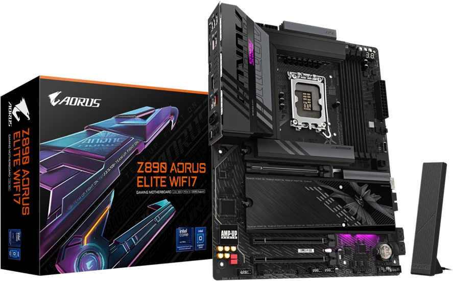 Pllakë amë GIGABYTE Z890 A ELITE WIFI7 ATX, Socket 1851, Wi‑Fi 7, Bluetooth 5.4, 2.5GbE, e zezë