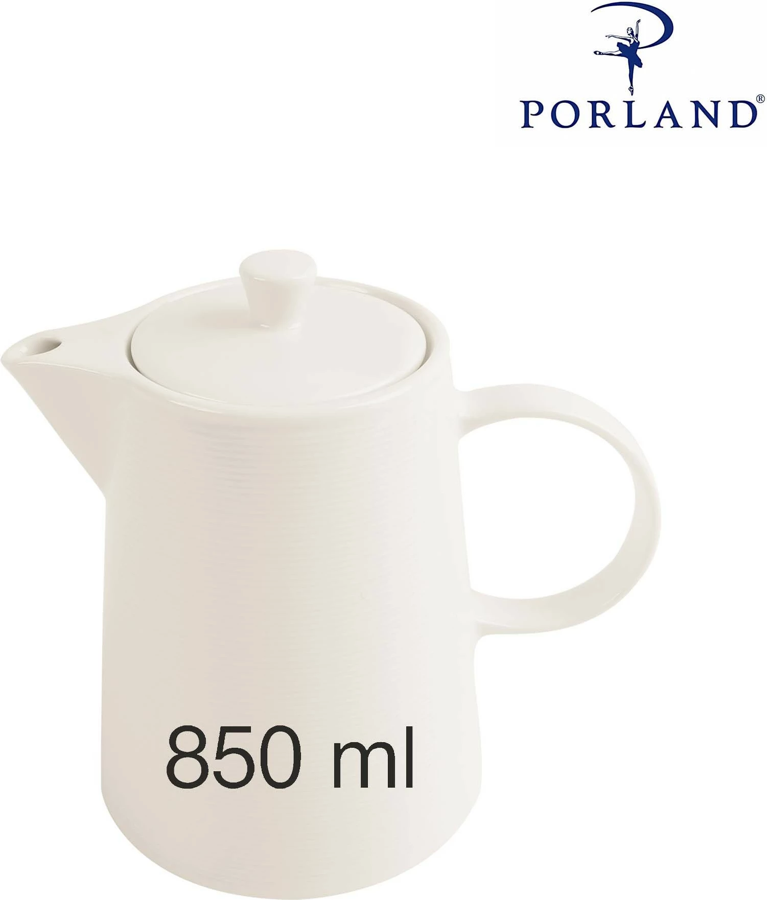 Çajnik Porland Line 850 ml, krem, set 6 copë