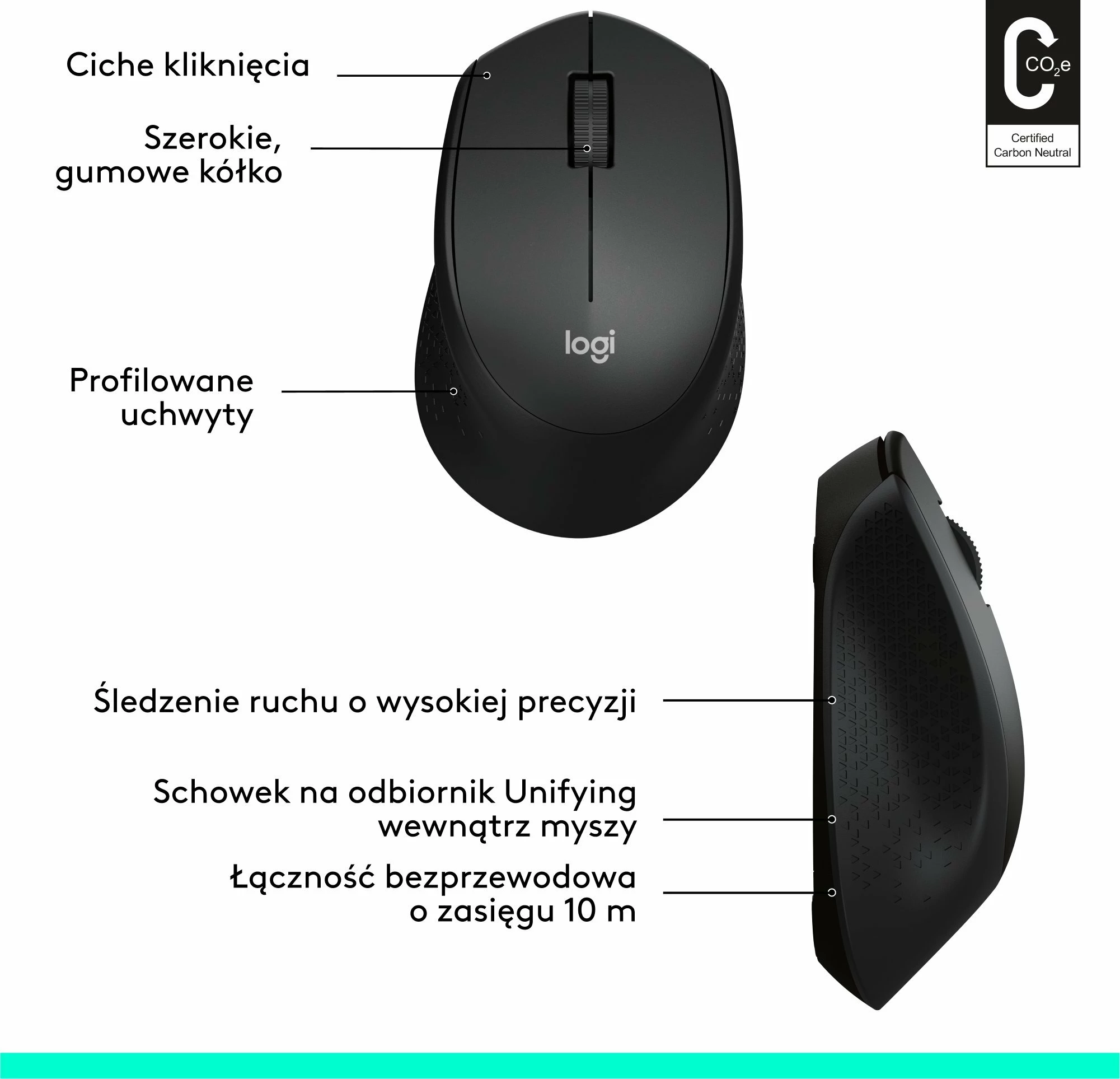 Maus Logitech M330 Silent Plus (910-004909), wireless, silent, 1000 DPI, i zi