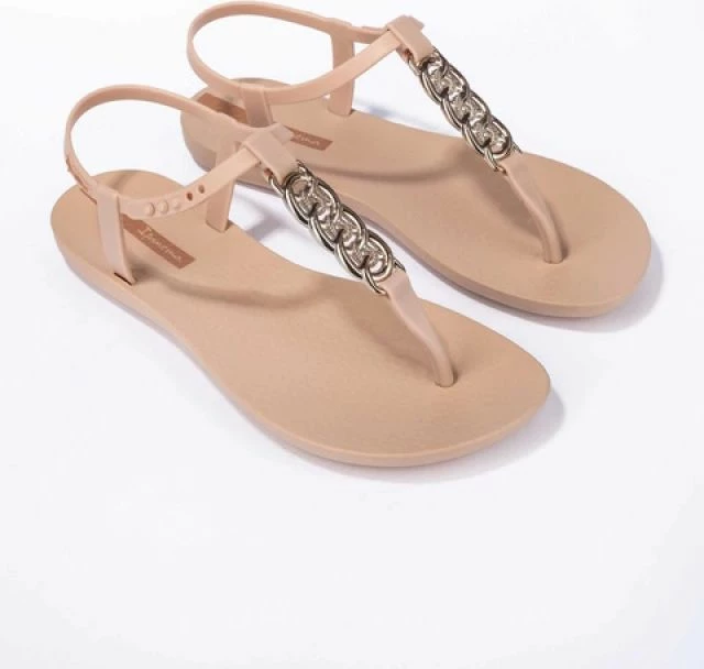 Sandale flip-flop për femra Ipanema, bezhë me ari