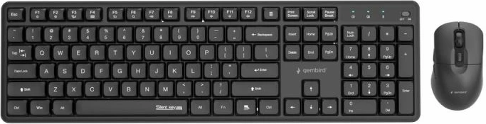 Tastierë dhe mi wireless Gembird Silent Key Pro Business, të zeza, set
