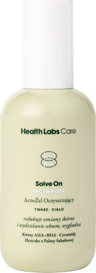 Xhel pastrues për fytyrë dhe trup HealthLabs Solve On për femra 200ml