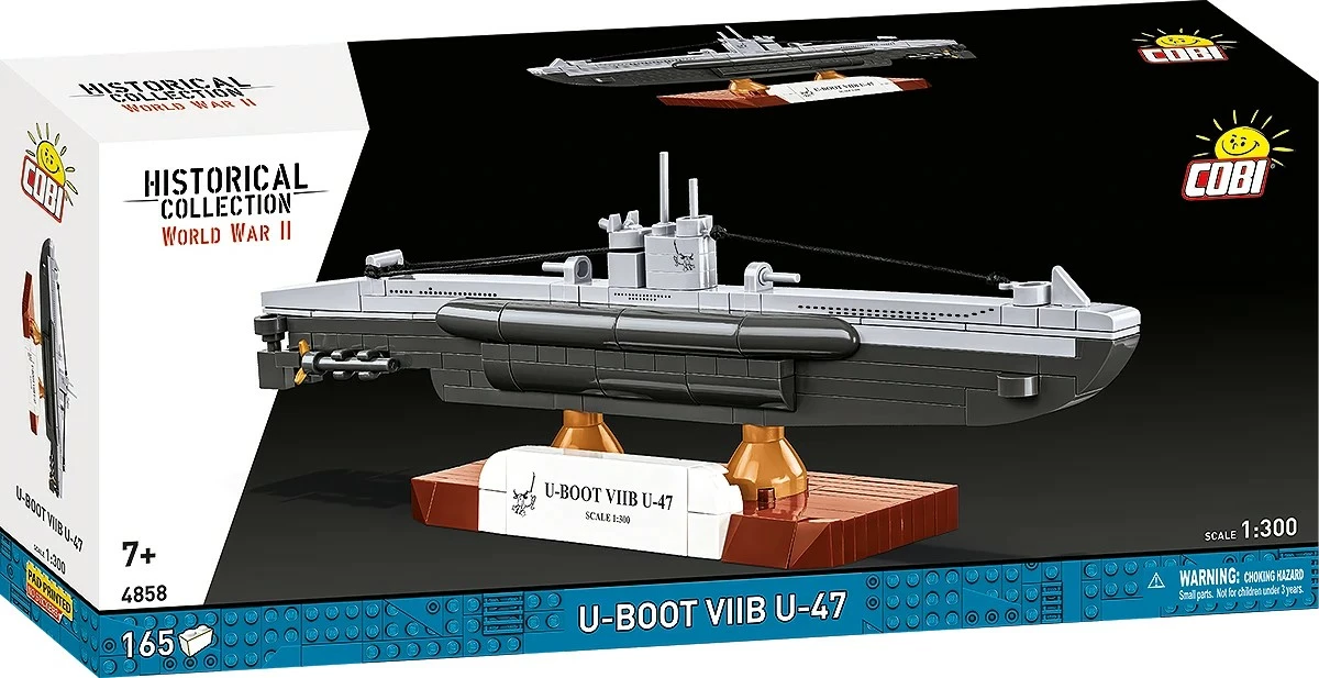 Set bllokash ndërtimi COBI U-Boat VIIB U-47, 165 copë, 1:300, 7+, gri