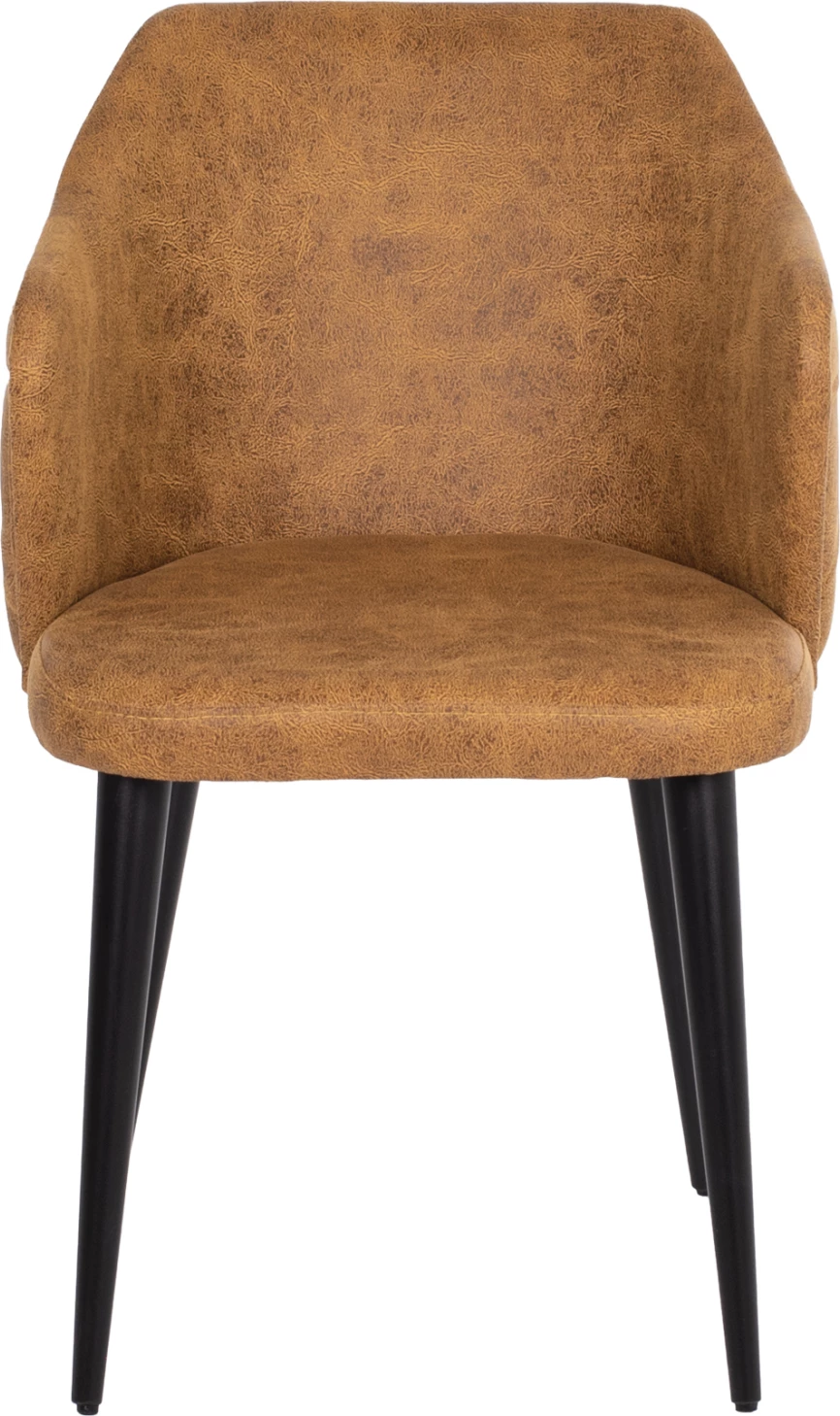 Karrige profesionale Theresa, lloj nubuck, ngjyrë ari, këmbë druri, 56x60x84H cm., set prej 4 copë