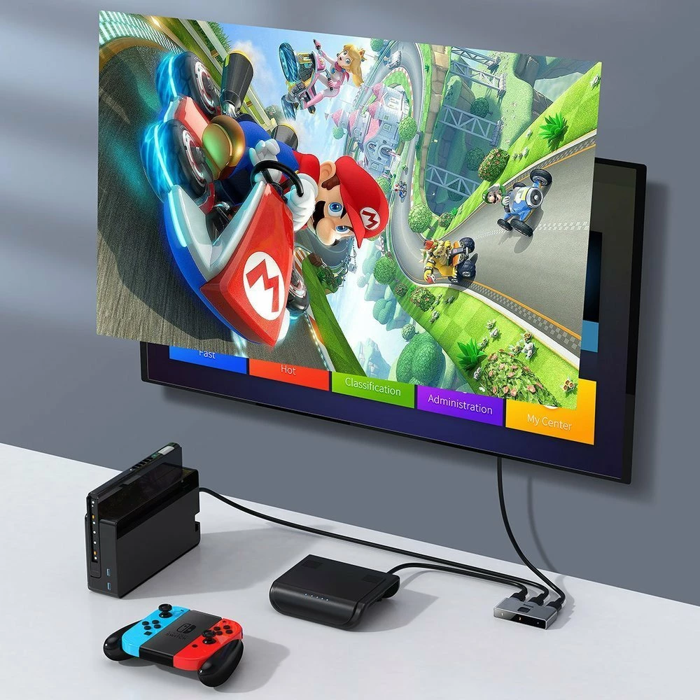 Switch HDMI Baseus CAHUB-BC0G, 2x HDMI, 4K/30Hz, Gri