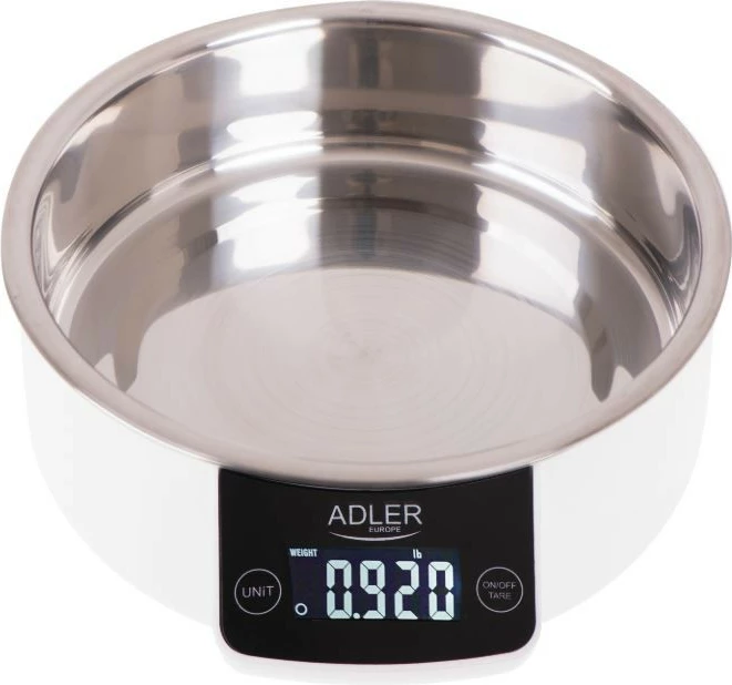 Peshore kuzhine Adler AD 3166 me tas çelik, 5 kg, Bardhë