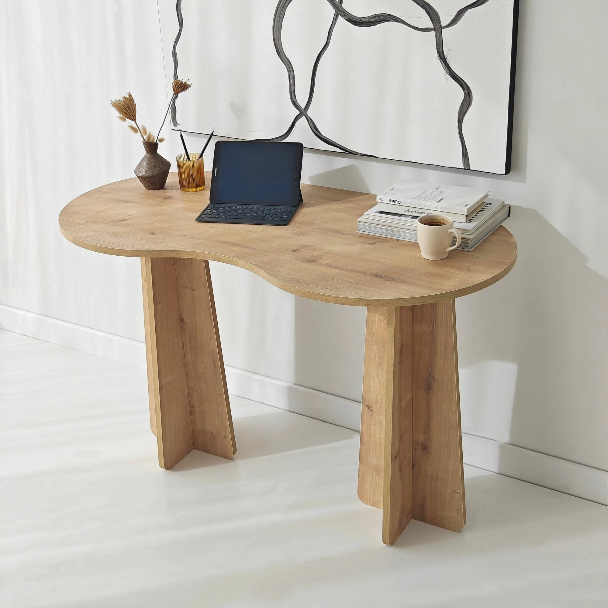 Tavolinë pune, ngjyrë Sapphire Oak, Skye Decor, Infini