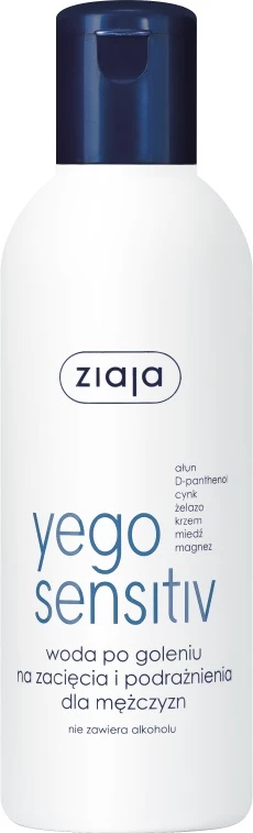 Ujë pas rrojes Ziaja Yego Sensitiv për meshkuj, 200ml