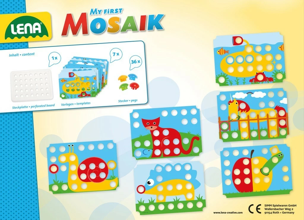 Mozaik për fëmijë Lena My First Mosaic, 36 pjesë, shumëngjyrëshe
