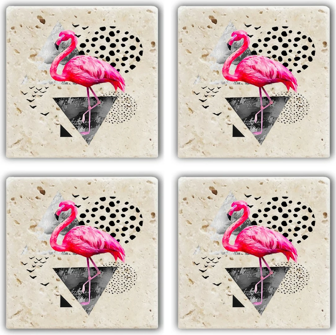 Set 4 copë mbrojtëse gotash prej guri natyral, Hermia, TBA649100857