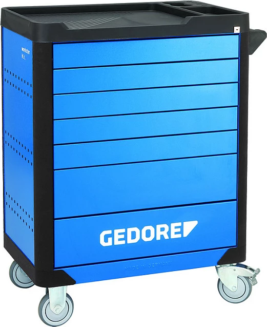 Set veglash GEDORE WHL-L7-TS-147, 147 copë, metrik, për karrocë veglash, blu