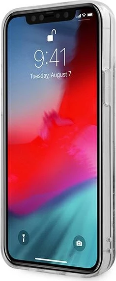 Mbështjellës Guess GUHCP12LLG4GSI për iPhone 12 Pro Max 6.7", 4G Big Liquid Glitter, argjend