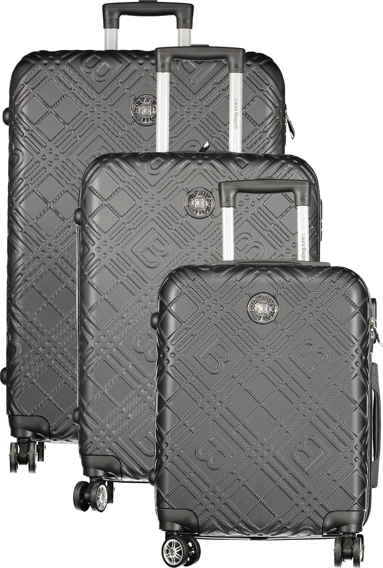 Set valixhe LAURA BIAGIOTTI large për femra, të zeza