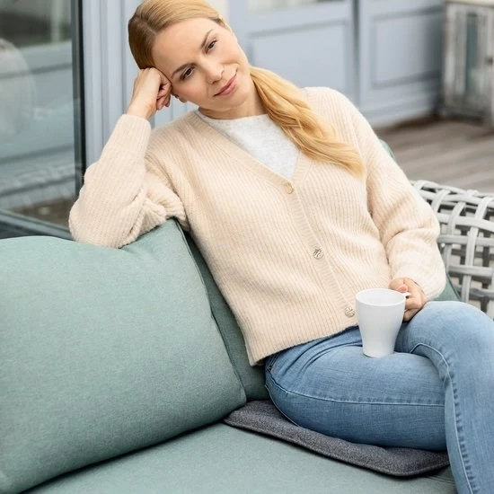 Jastëk elektrik Medisana OL 600 për karrige, 400x400 mm, 3 nivele ngrohje, gri