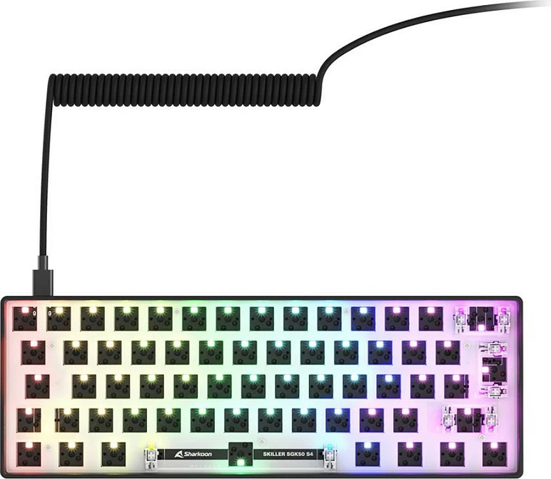 Tastierë Sharkoon SKILLER SGK50 S4, 60%, USB, RGB, QWERTY DE, e zezë