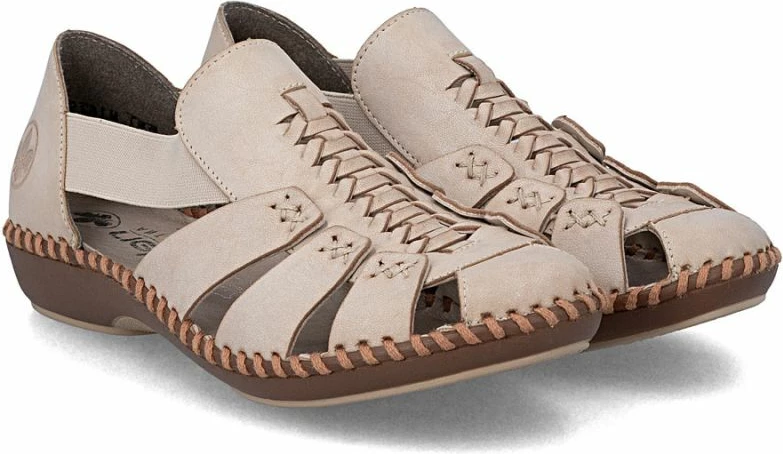 Sandale lëkure për femra Rieker M1679-60, bezhë