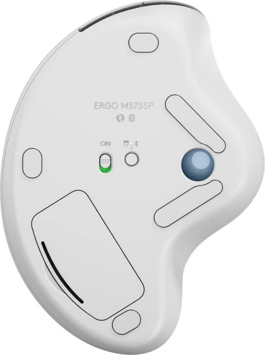 Maus trackball Logitech ERGO M575S 910-007030, wireless, Bluetooth, butona anësorë, i bardhë