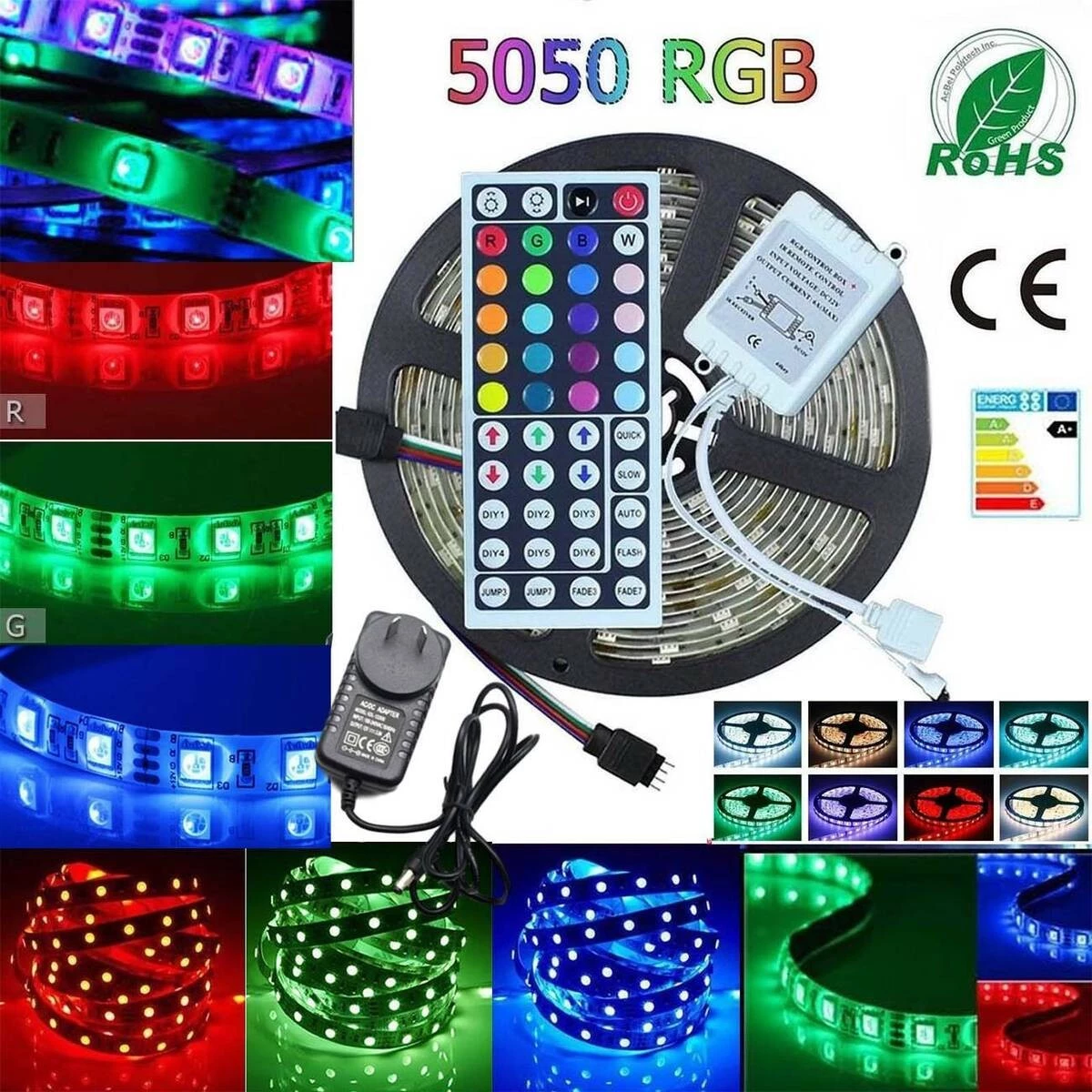 Set LED RGB 12V – Shirit 5m 5050 14.4W/m IP20