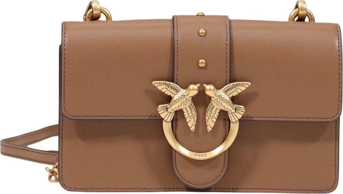 Çantë krahu Pinko Love One Mini 105856 A0F1 për femra, bezhë e errët