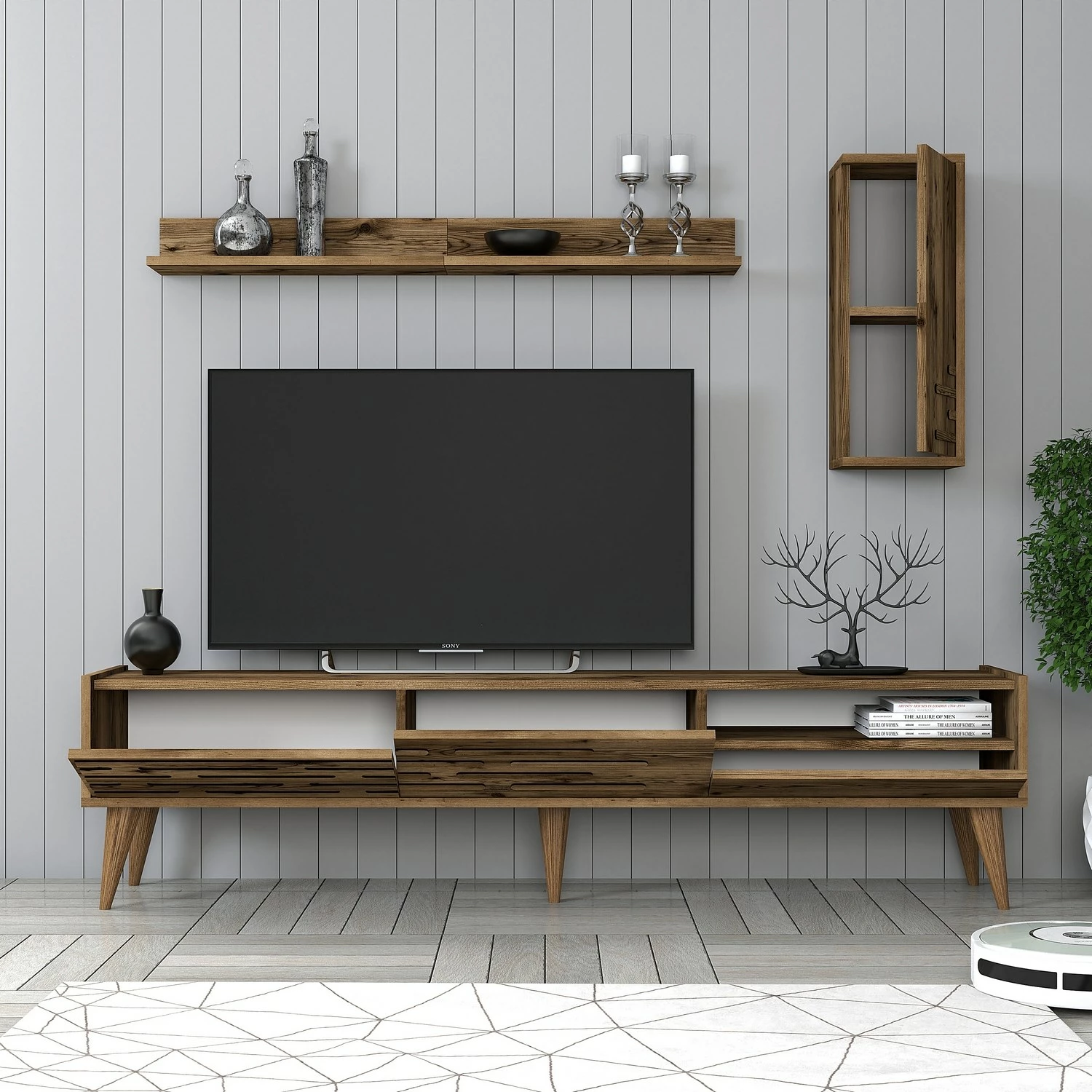 Komodë TV Valensiya, ngjyrë arre, Skye Decor