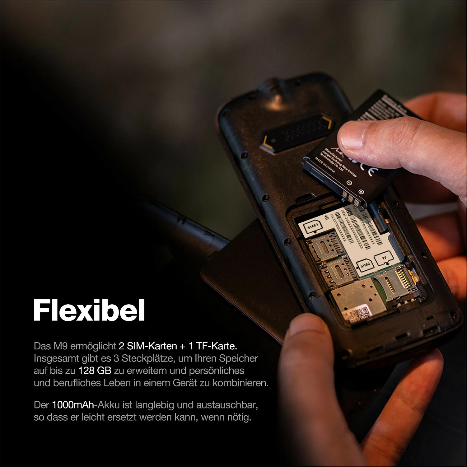 Celular bea-fon AGM M9, 4G LTE, Dual SIM, IP68/IP69K, 2.4", USB-C, i zi