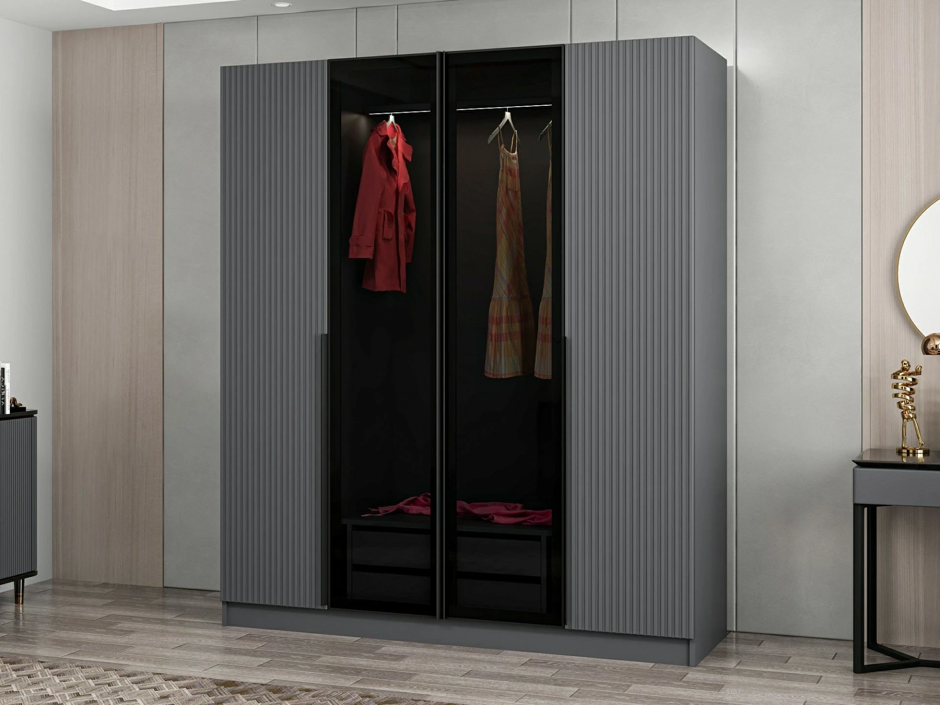 Dollap Fume për dhomë gjumi, Skye Decor, Kale Plus - 7802