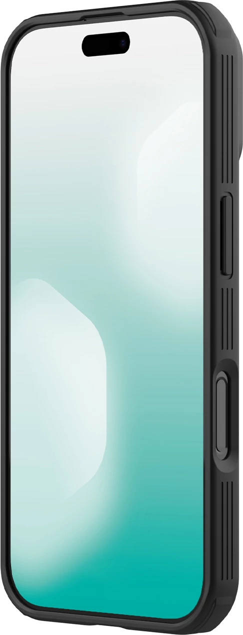 Mbështjellës Nillkin CamShield Pro për iPhone 17 Air, MagSafe, PC+TPU, gjysmë-transparent mat, e zezë transparente