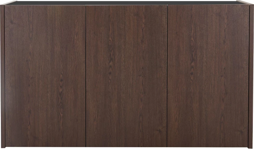 Komodë anësore me 3 dyer, ngjyrë arre e zezë, 156x45x85cm