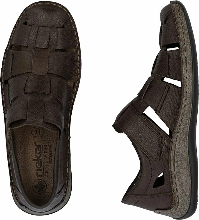 Këpucë lëkure meshkuj Rieker 05281-25, kafe