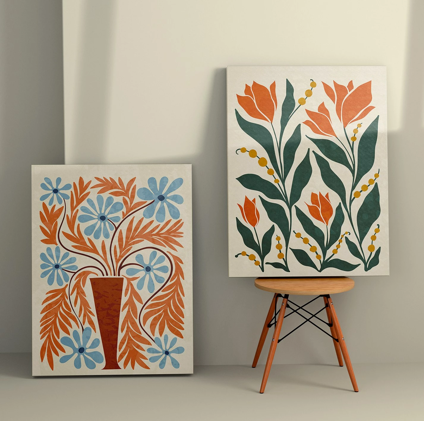 Pikturë dekorative në kanavacë (2 copë), Wallity, 2KNV4375, 50x70cm