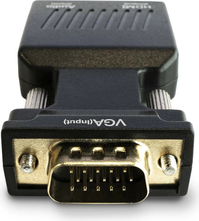 Konvertues VGA në HDMI Savio CL-145, Full HD, me audio, i zi