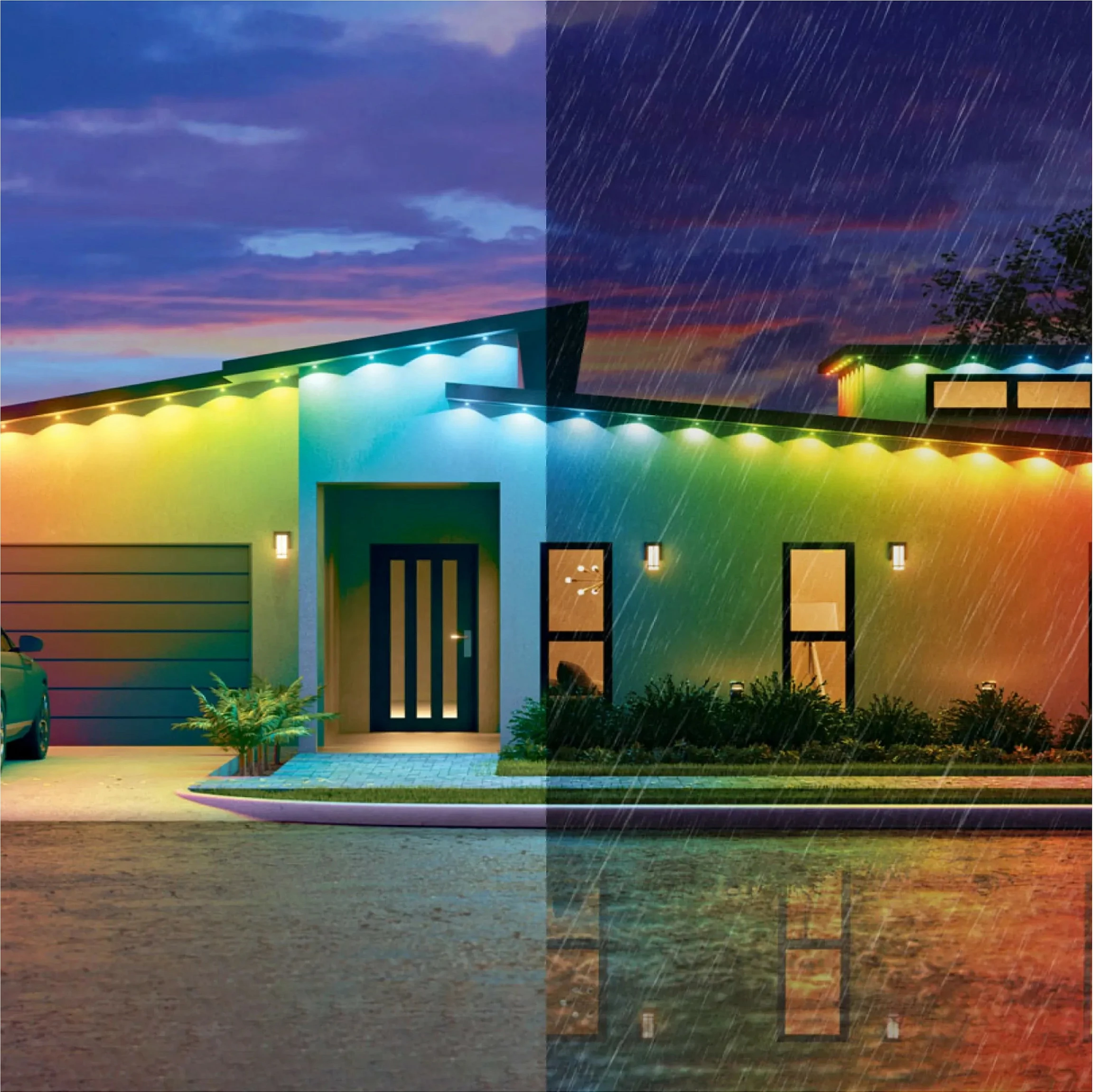 Shirit LED smart Nanoleaf Outdoor Lights Starter Pack 15 m, multicolor, Wi‑Fi/Bluetooth, për brenda/jashtë, i bardhë