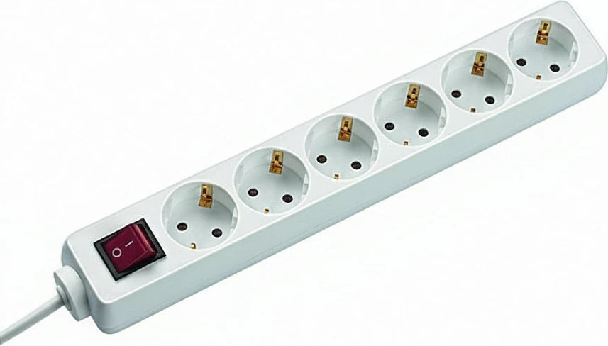 Zgjatues rryme Bachmann SELLY, 6x prizë Schuko, me switch, kabllo 1.5m, e bardhë