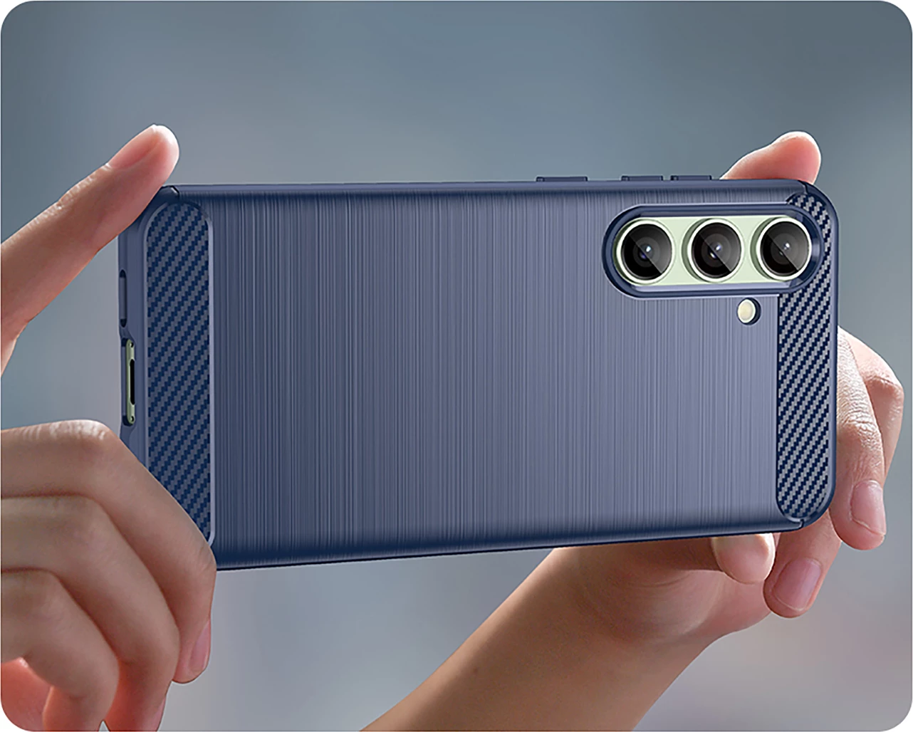 Mbështjellës Hurtel Carbon Case për Samsung Galaxy S24 FE, TPU, Kaltër