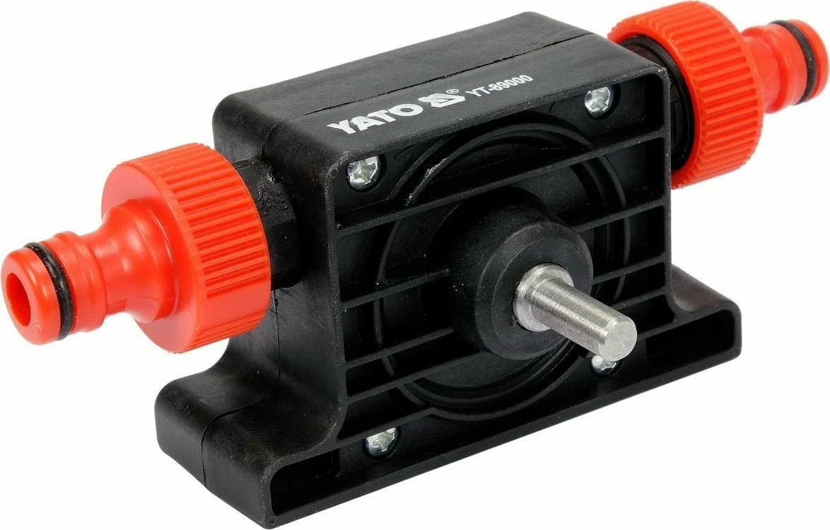 Pompë uji për drill Yato, 2.4 m³/h, thithje 3 m, bosht 8 mm, e zezë/kuqe