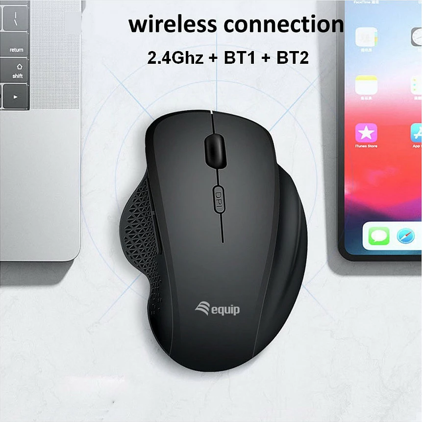 Maus wireless EQUIP Komfortmaus Dual Mode, 6 butona, 1600 DPI, i zi