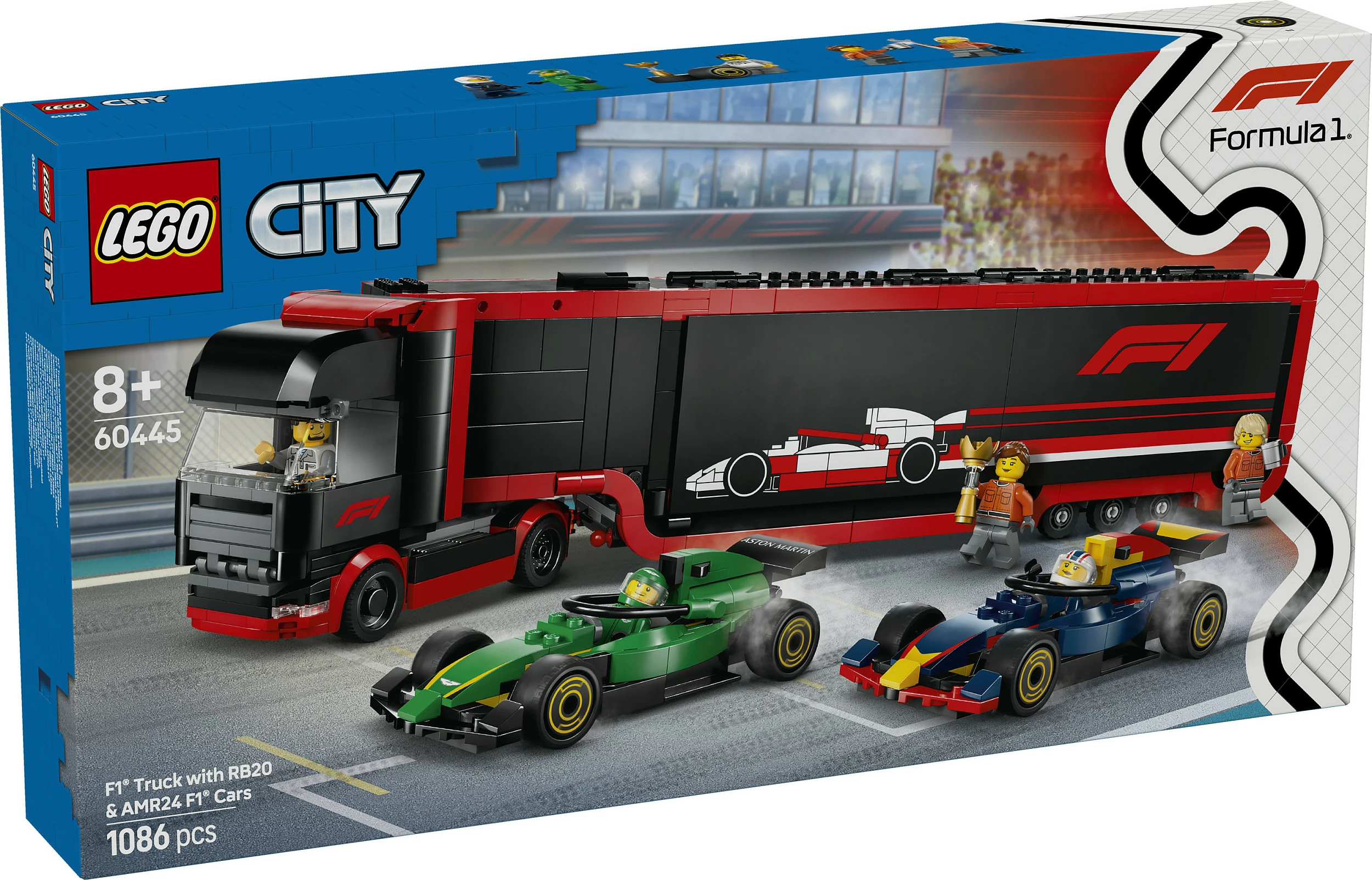 Set ndërtimi LEGO F1 kamion me RB20 & AMR24, 1086 pjesë, plastikë, shumëngjyrësh