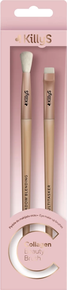 Furça për grim KillyS Collagen Beauty Brush Eyebrow and Blending Eyeshadow, për femra, 2 copë
