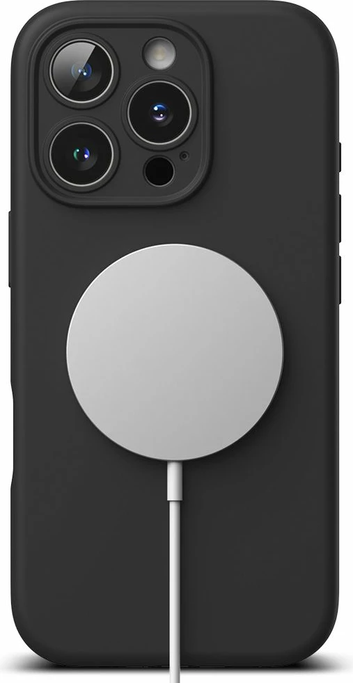 Mbështjellës Ringke Silicone MagSafe për iPhone 16 Pro Max, i zi