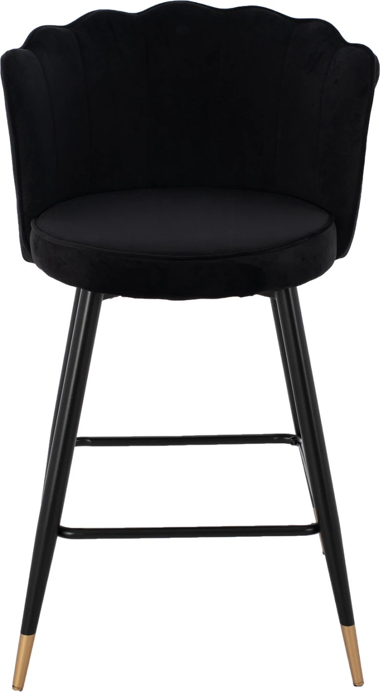 Karrige për bar mesatare FH8736.04 kadife e zezë me kornizë metalike 50x50x90 cm., set prej 2 copë