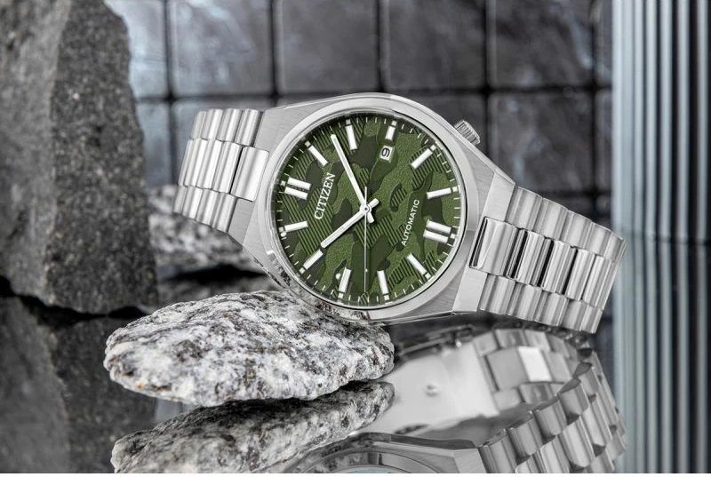 Orë dore për meshkuj CITIZEN Tsuyosa NJ0159-86X, e gjelbër me kuti