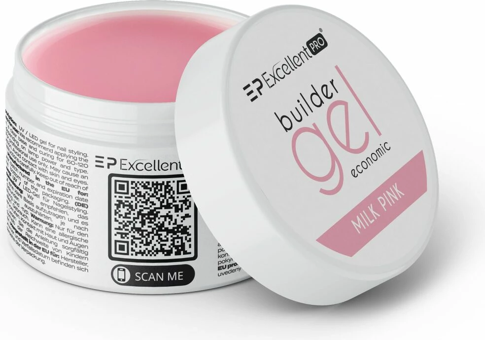 Xhel ndërtues për femra Excellent PRO Economic Milk Pink 15g