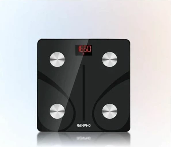 Peshore smart RENPHO Elis 1 Bluetooth, analizë trupi 13 matje, LED, me 3 bateri AAA, e zezë