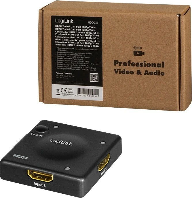 Switch HDMI 3x1 LogiLink HD0041, i zi