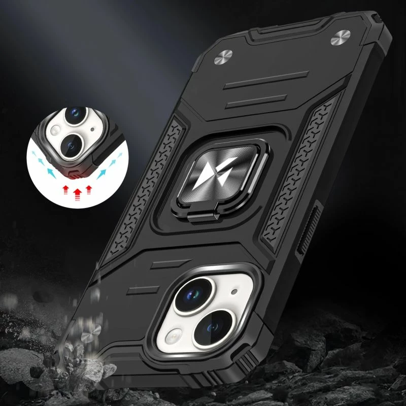 Kapak telefoni Wozinsky Ring Armor për iPhone 15 Plus, kaltër [Ngjyra: Kaltër]