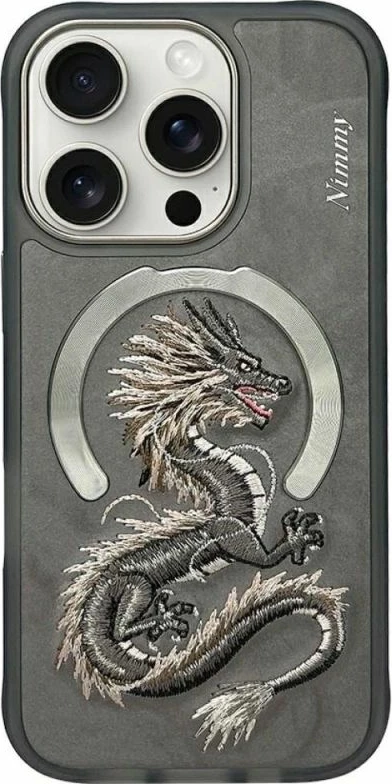 Kapak MagSafe Nimmy Dragon për iPhone 16 Pro, gri