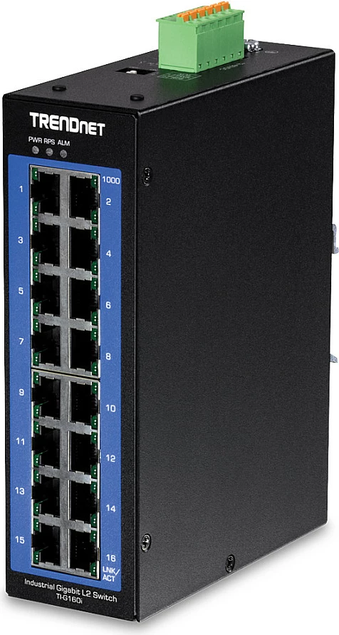 Switch industrial TRENDnet TI-G160i, 16-Port Gigabit, L2 Managed, DIN-Rail, i zi