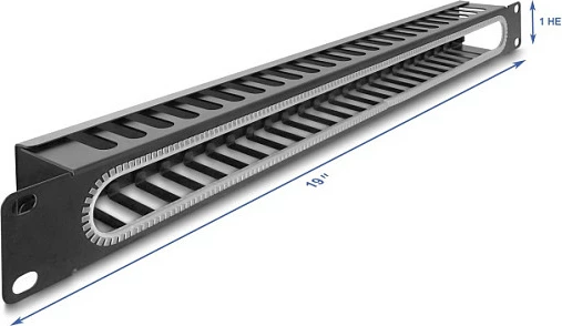 Panel menaxhimi kabllove Delock 19" 1U, çelik, i zi